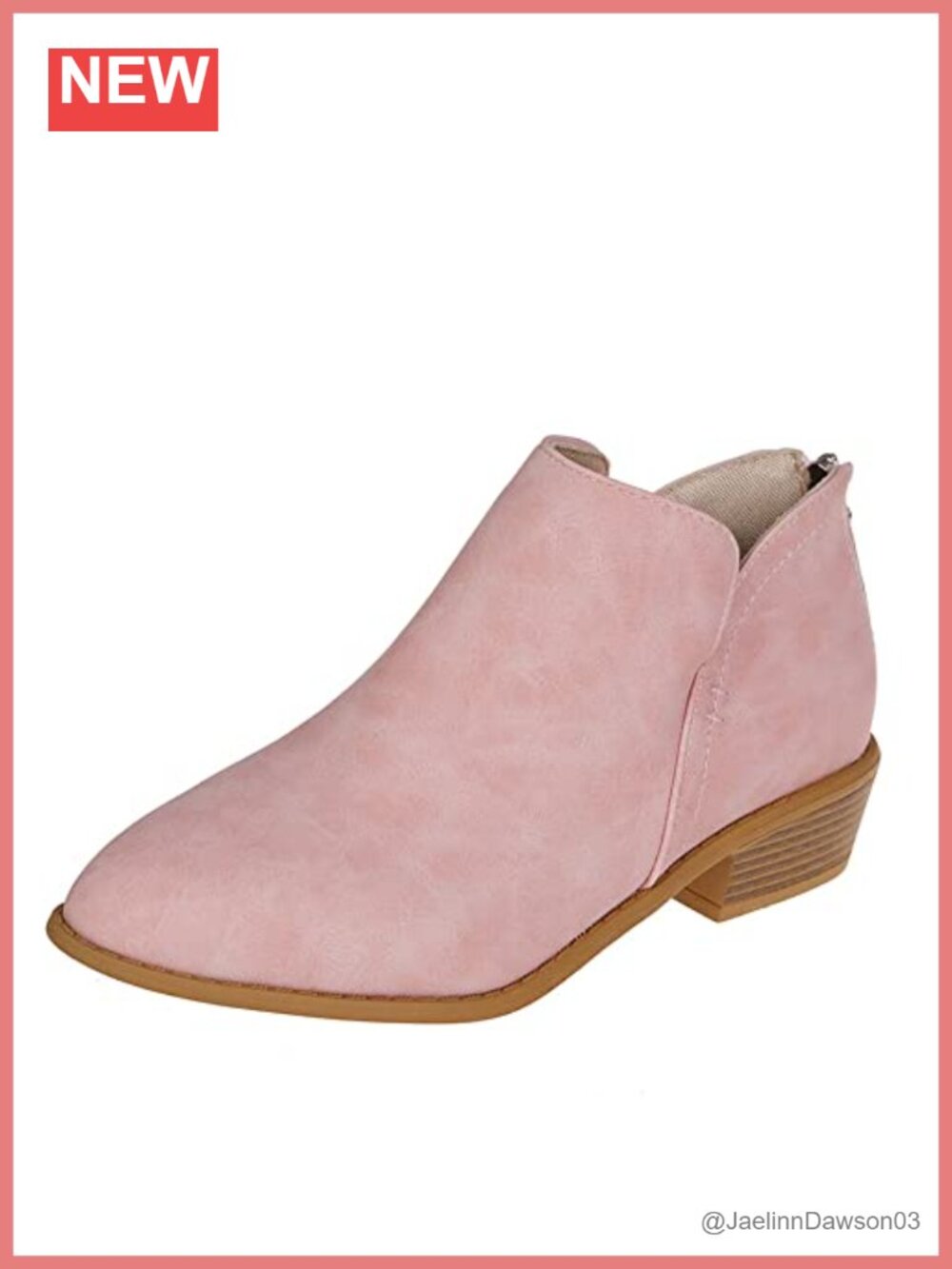 Women's V Cut Back Zipper Ankle Booties Chunky Block Heel Closed Toe